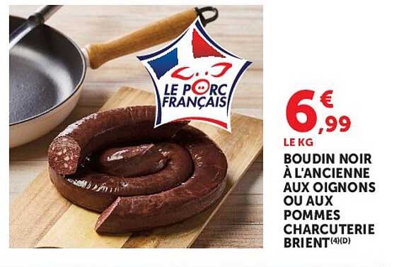BOUDIN NOIR À L'ANCIENNE AUX OIGNONS OU AUX POMMES CHARCUTERIE BRIENT