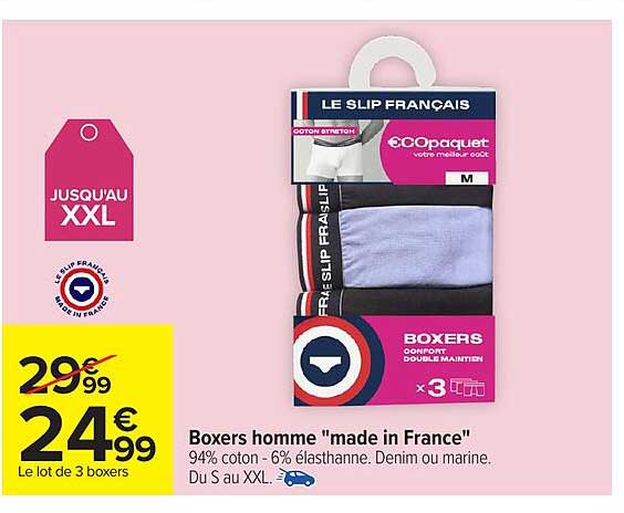 Boxers homme "made in France"