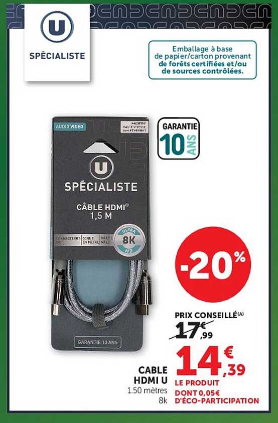 CÂBLE HDMI® 1,5 M