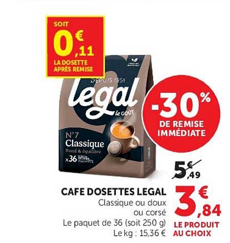 CAFE DOSETTES LEGAL