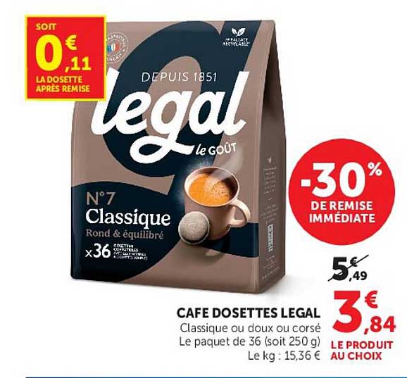 CAFE DOSETTES LEGAL