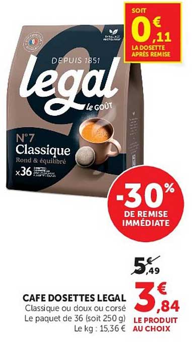 CAFE DOSETTES LEGAL