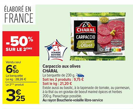 Carpaccio aux olives CHARAL