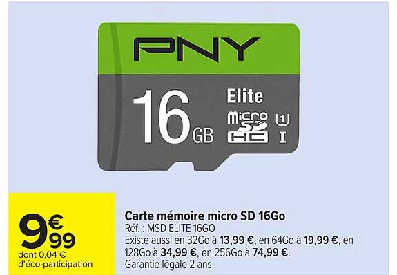 Carte mémoire micro SD 16Go