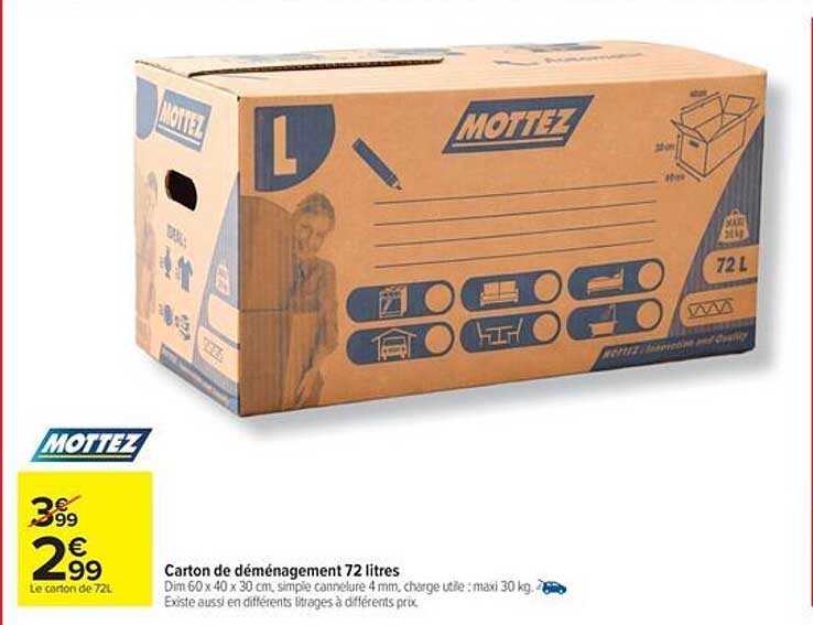 Carton de déménagement 72 litres