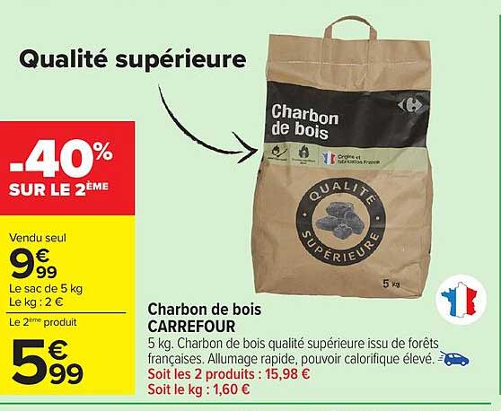 Charbon de bois CARREFOUR