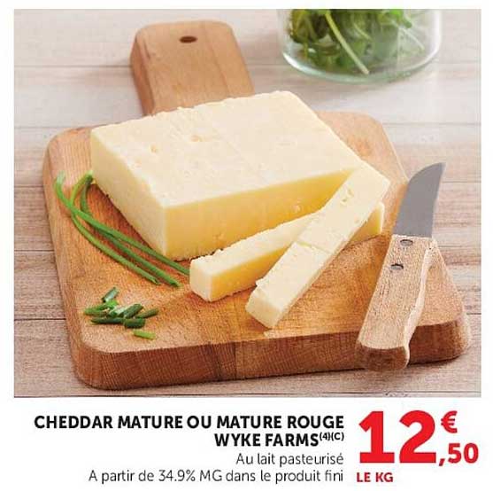 CHEDDAR MATURE OU MATURE ROUGE WYKE FARMS