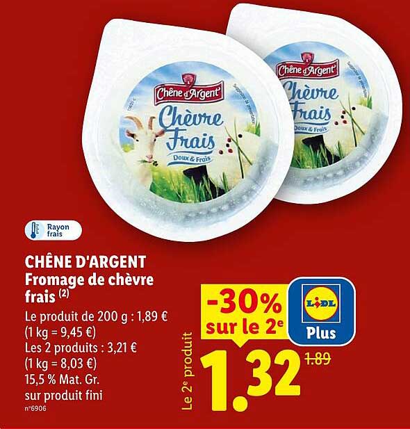 CHÈNE D'ARGENT Fromage de chèvre frais