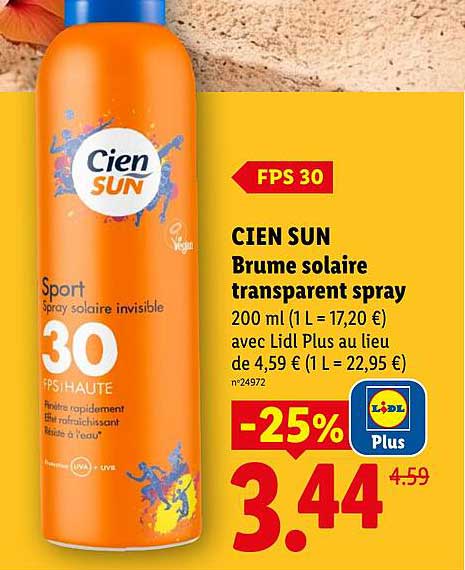 CIEN SUN Brume solaire transparent spray