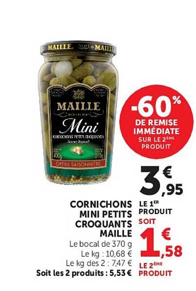 Cornichons mini petits croquants Maille