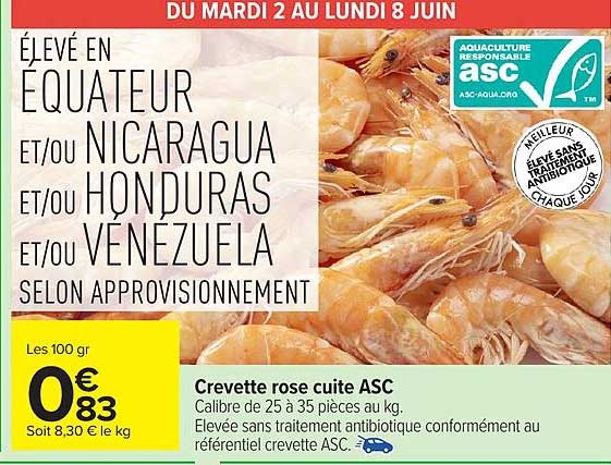 Crevette rose cuite ASC