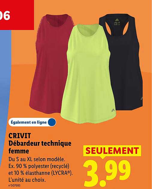 CRIVIT Débardeur technique femme