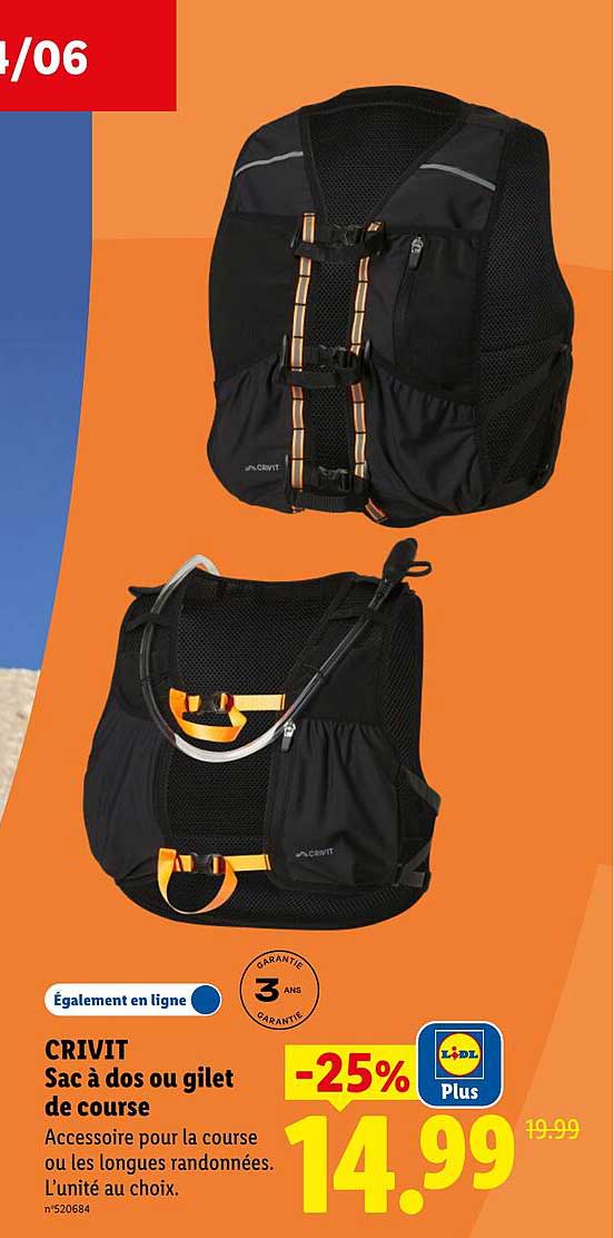 CRIVIT Sac à dos ou gilet de course