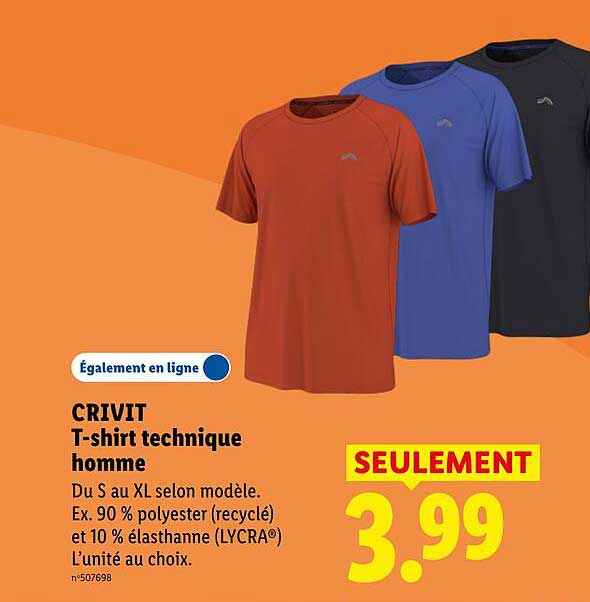 CRIVIT T-shirt technique homme