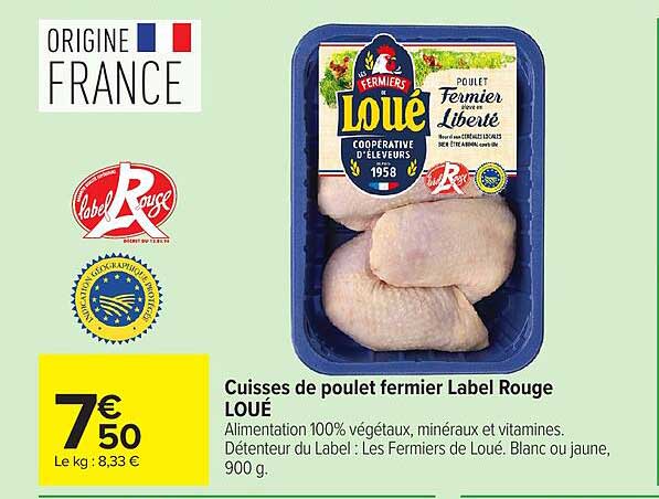 Cuisses de poulet fermier Label Rouge LOUE