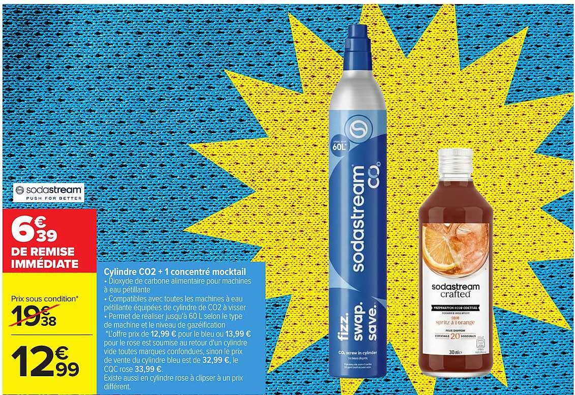 Cylindre CO2 + 1 concentré mocktail