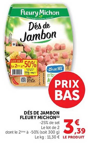 DÉS DE JAMBON FLEURY MICHON