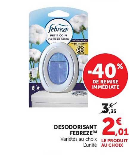 DESODORISANT FEBREZE Variétés au choix L'unité