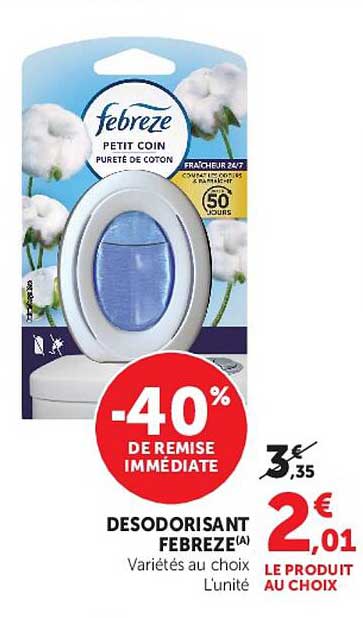 DESODORISANT FEBREZE(A) Variétés au choix L’unité