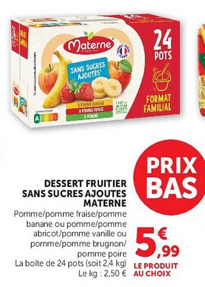 DESSERT FRUITIER SANS SUCRES AJOUTES MATERNE