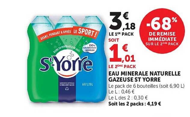 EAU MINERALE NATURELLE GAZEUSE ST YORRE