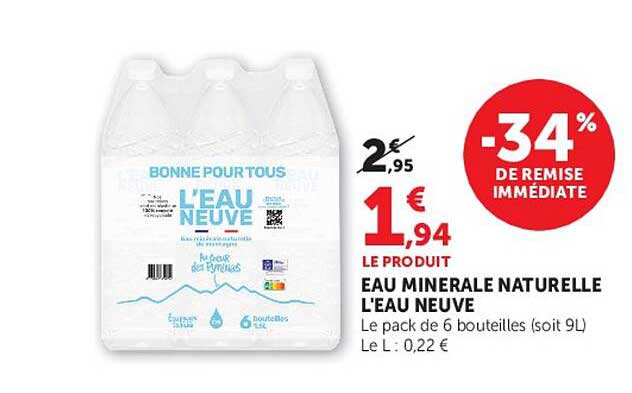 EAU MINERALE NATURELLE L'EAU NEUVE