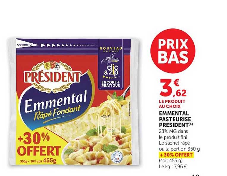 EMMENTAL PASTEURISE PRESIDENT