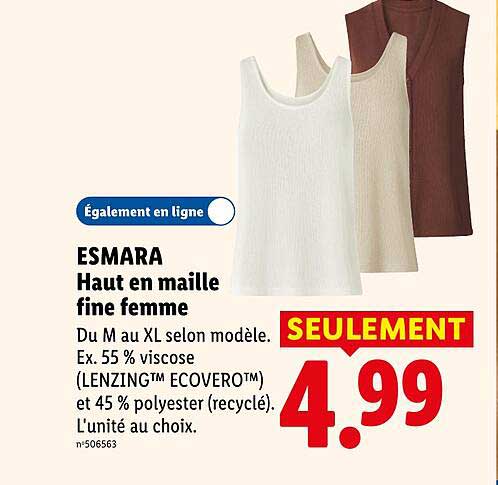 ESMARA Haut en maille fine femme