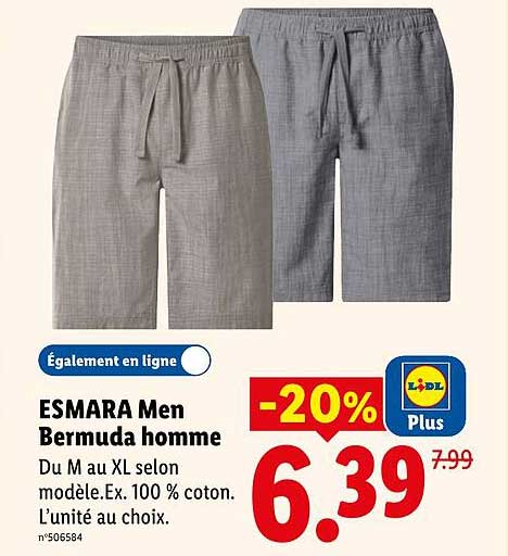 ESMARA Men Bermuda homme