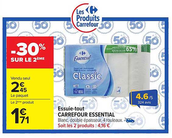 Essuie-tout CARREFOUR ESSENTIAL