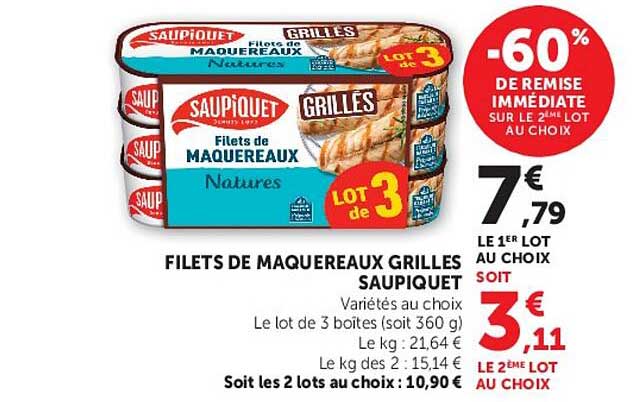 FILETS DE MAQUEREAUX GRILLES SAUPIQUET