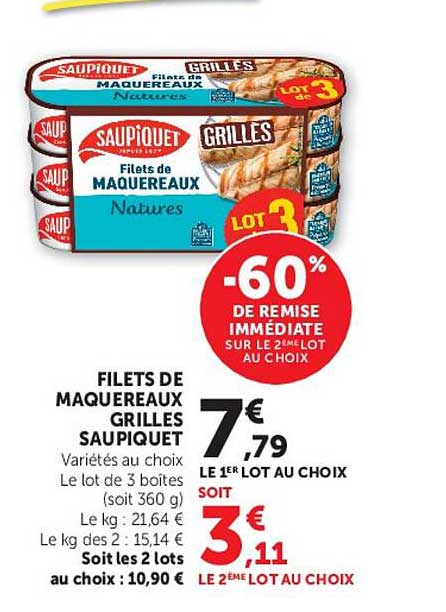 FILETS DE MAQUEREAUX GRILLES SAUPIQUET