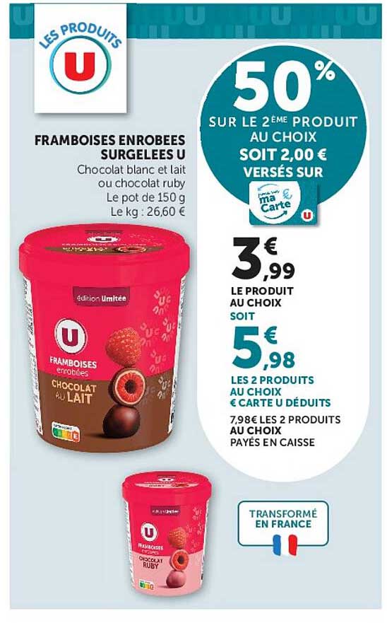 FRAMBOISES ENROBEES SURGELÉES U