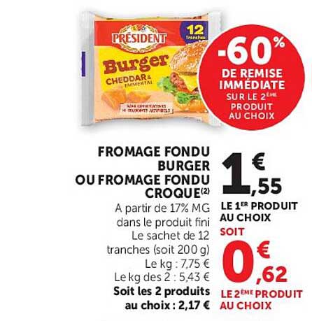 FROMAGE FONDU BURGER OU FROMAGE FONDU CROQUE