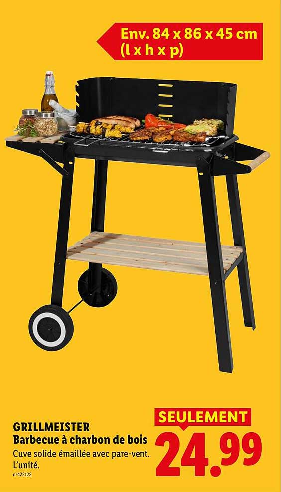 GRILLMEISTER Barbecue à charbon de bois