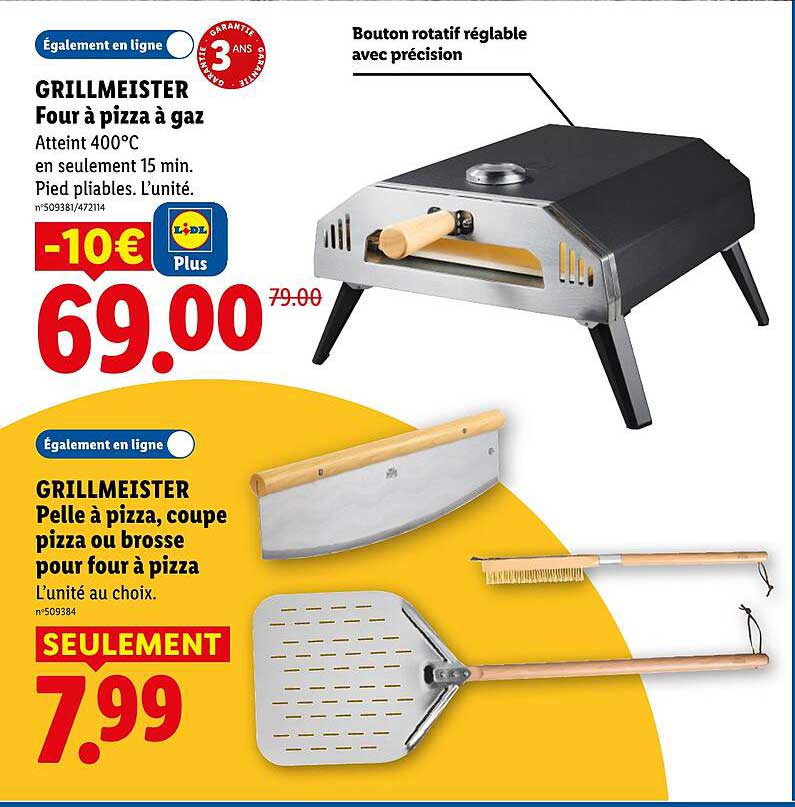 GRILLMEISTER Four à pizza à gaz