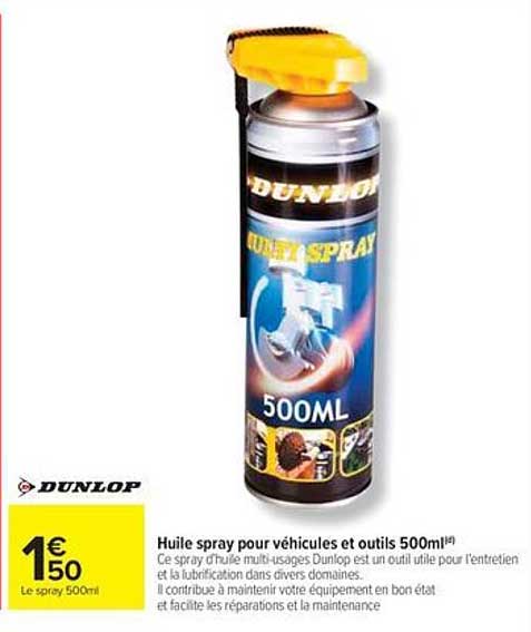 Huile spray pour véhicules et outils 500ml
