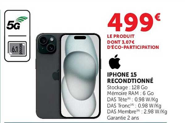 IPHONE 15 RECONDITIONNÉ