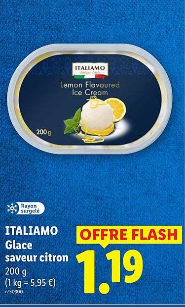 ITALIAMO Glace saveur citron 200 g (1 kg = 5,95 €) n°300