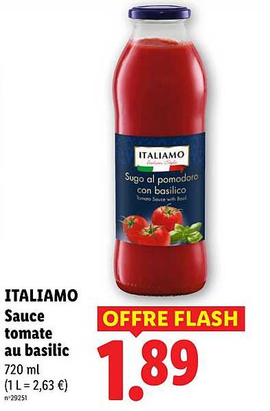 ITALIAMO Sauce tomate au basilic