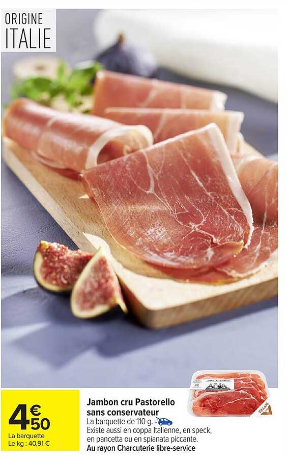 Jambon cru Pastorello sans conservateur