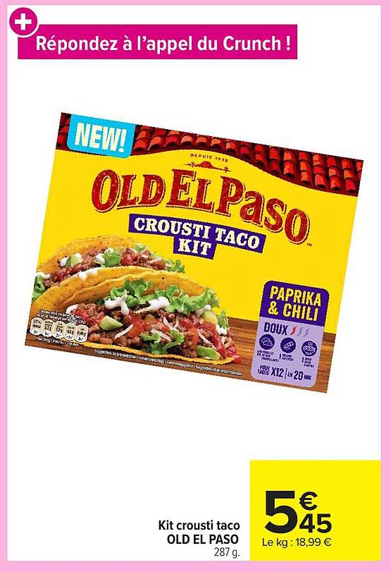 Kit crousti taco OLD EL PASO 287 g.
