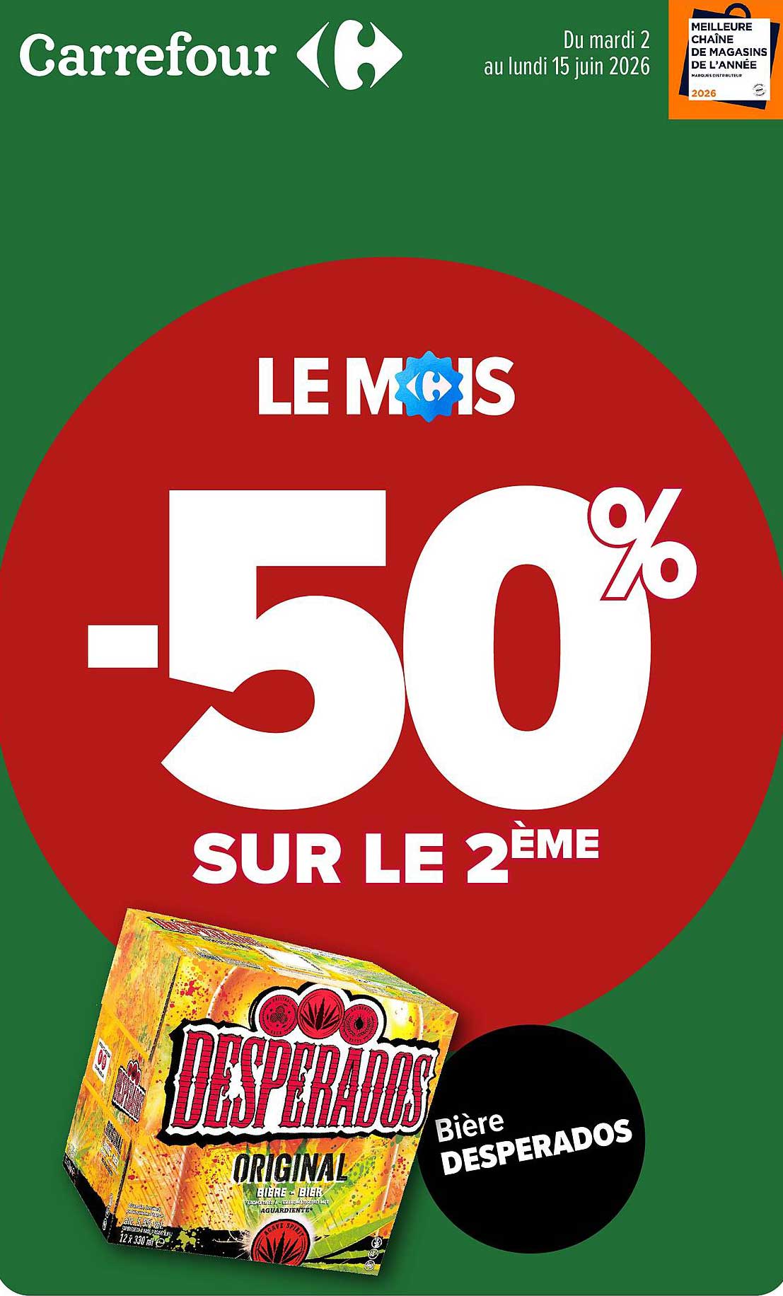 LE MOIS -50% SUR LE 2ÈME Bière DESPERADOS