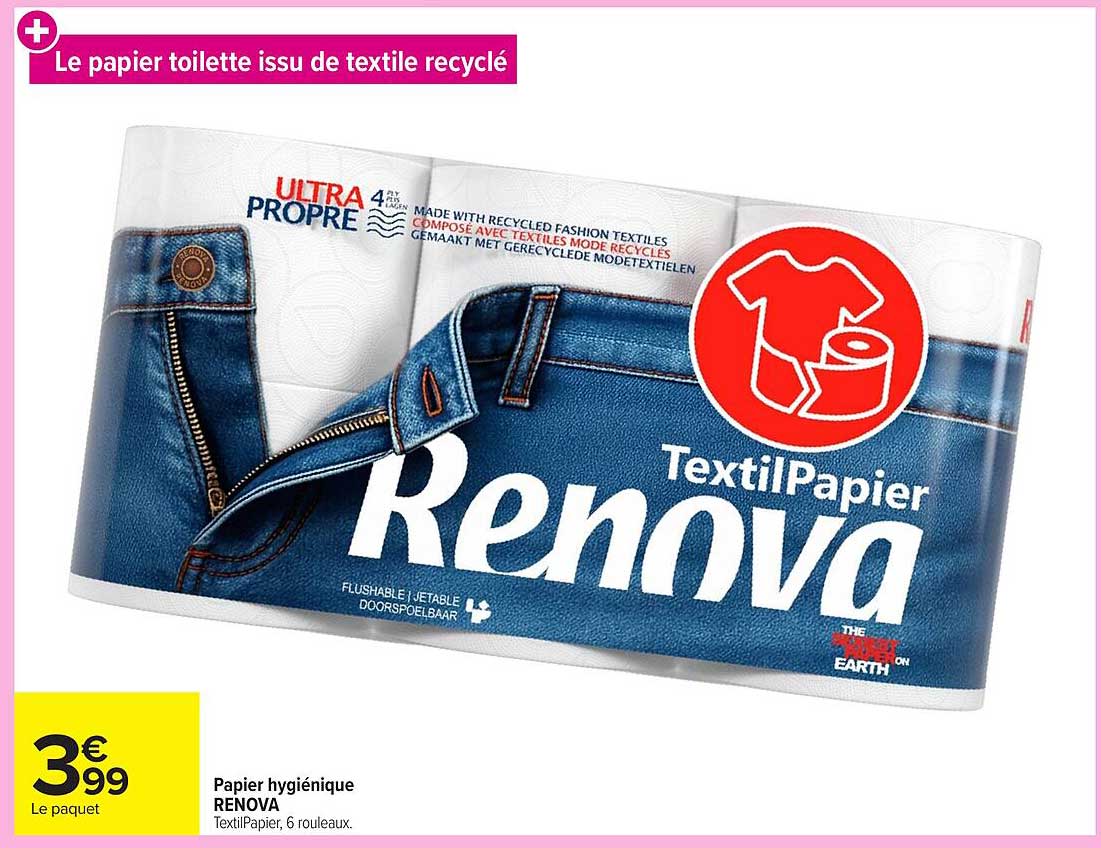Le papier toilette issu de textile recyclé