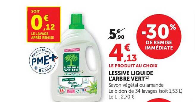 LE PRODUIT AU CHOIX LESSIVE LIQUIDE L'ARBRE VERT(C)