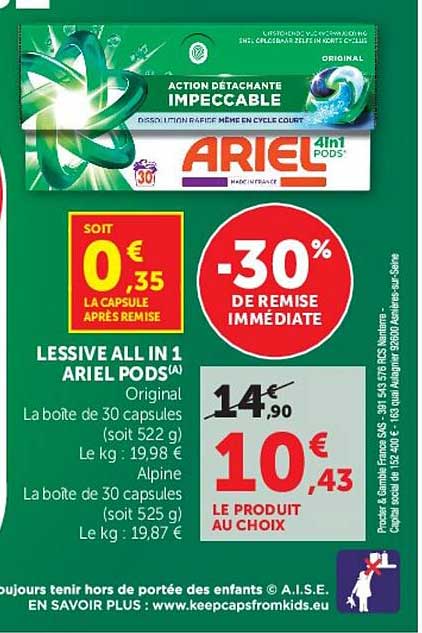 LESSIVE ALL IN 1 ARIEL PODS Original