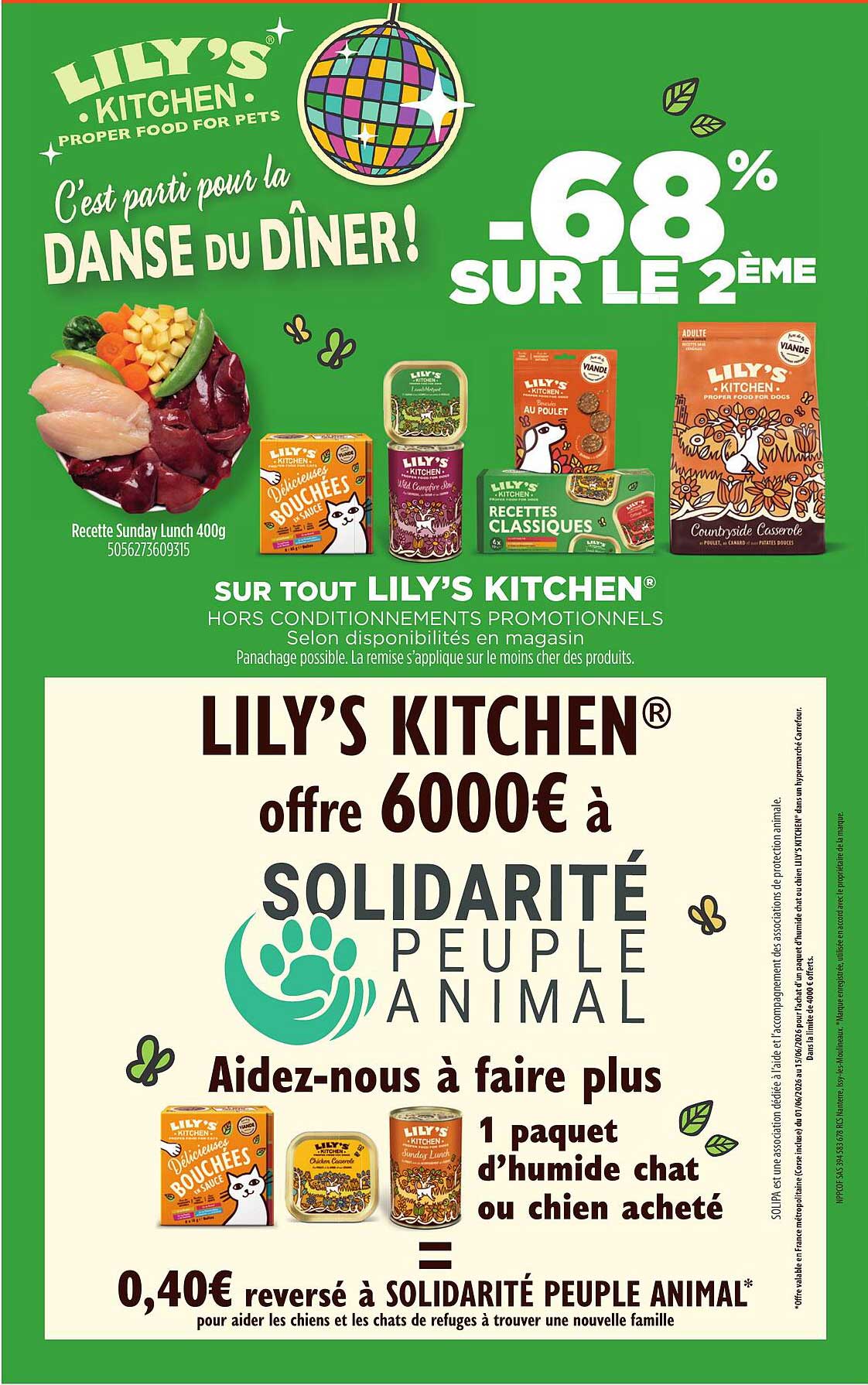 LILY’S KITCHEN offre 6000€ à SOLIDARITÉ PEUPLE ANIMAL