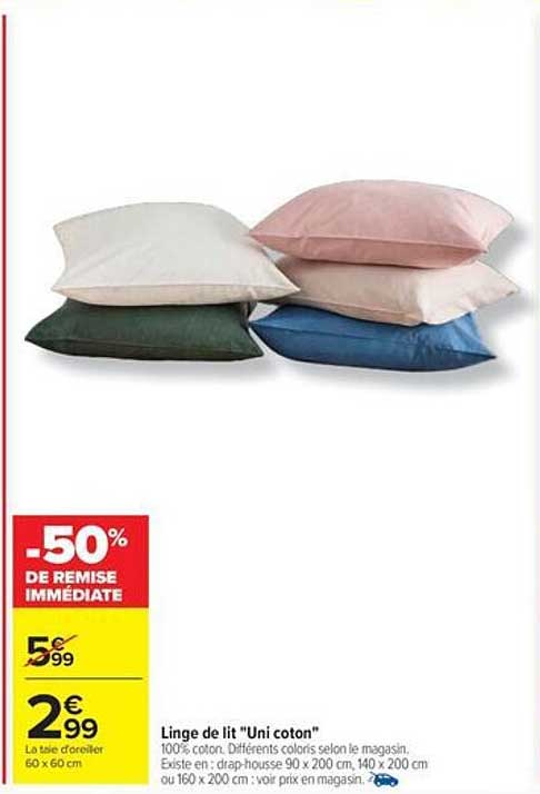 Linge de lit "Uni coton"