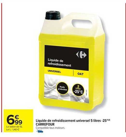 Liquide de refroidissement universel 5 litres -25°C CARREFOUR