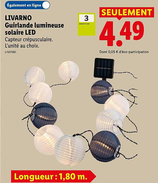 LIVARNO Guirlande lumineuse solaire LED